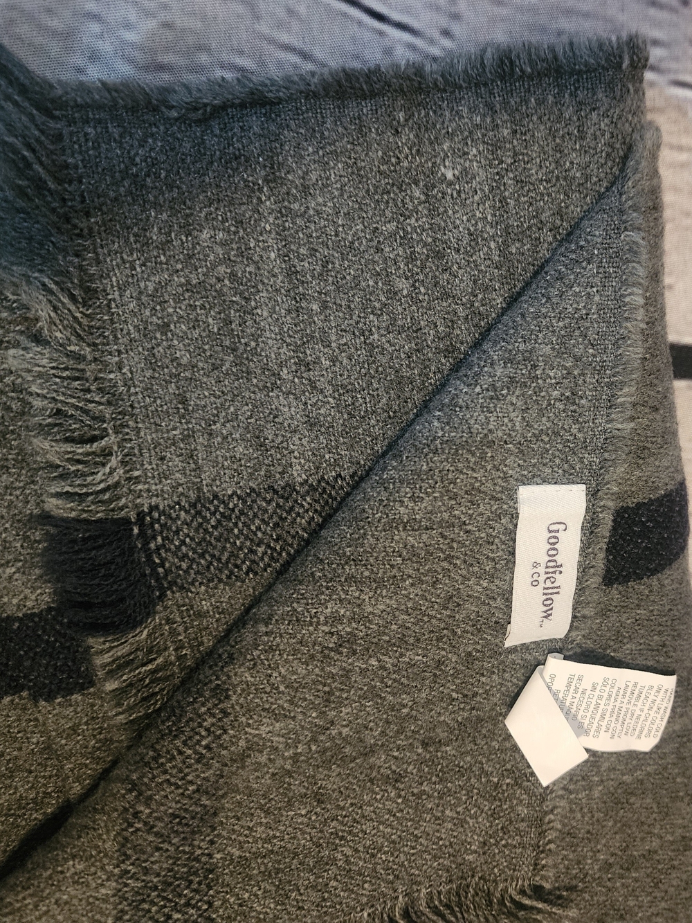 Goodfellow & Co Gray Fringe Blanket Scarf - Picture 2 of 3